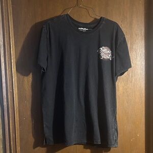 Women's Black Short Sleeve Graphic Tee with Chest Emblem